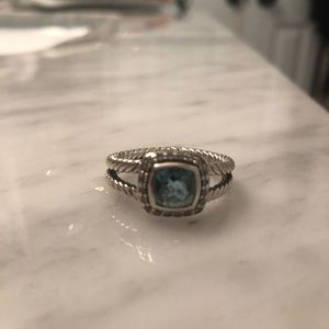 David Yurman petite Albion ring with Blue Topaz